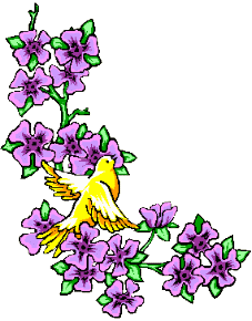 Gif animé bienvenue fleurs oiseau
